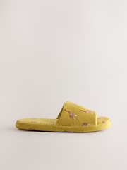 Ochre Giraffe Plush Slider Slippers - Image 3 of 5