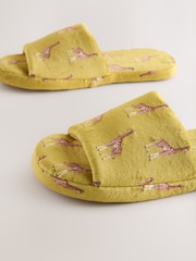 Ochre Giraffe Plush Slider Slippers - Image 4 of 5