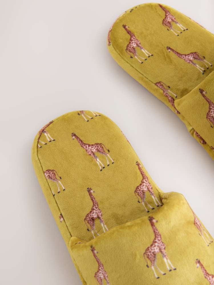 Ochre Giraffe Plush Slider Slippers - Image 5 of 5