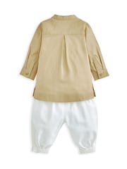 Mamas & Papas Eid 100% Cotton Brown Tunic And Trousers Set - Image 3 of 5