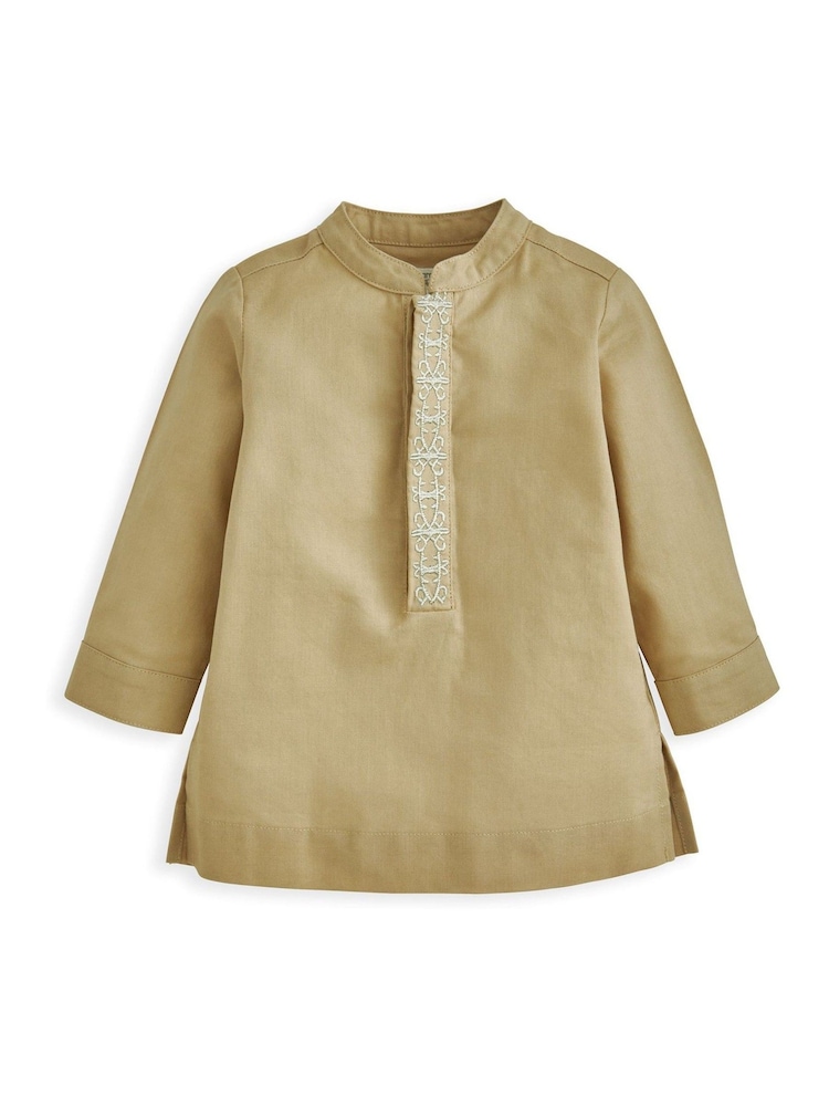 Mamas & Papas Eid 100% Cotton Brown Tunic And Trousers Set - Image 4 of 5