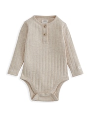 Mamas & Papas Cream 100% Cotton Rib Bodysuit and Safari Print Leggings Set - Imagen 3 de 4
