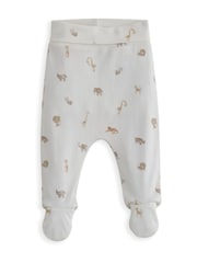 Mamas & Papas Cream 100% Cotton Rib Bodysuit and Safari Print Leggings Set - Imagen 4 de 4