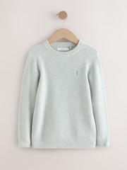 Grey/Navy Blue Knitted Crew Neck Jumpers 2 Pack (3-16yrs) - Image 2 of 6