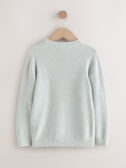 Grey/Navy Blue Knitted Crew Neck Jumpers 2 Pack (3-16yrs) - Image 3 of 6
