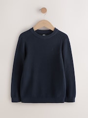 Grey/Navy Blue Knitted Crew Neck Jumpers 2 Pack (3-16yrs) - Image 4 of 6