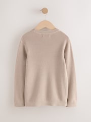 Neutral Without Stag Cotton Crew Neck Knitted Jumper (3-16yrs) - Image 2 of 4