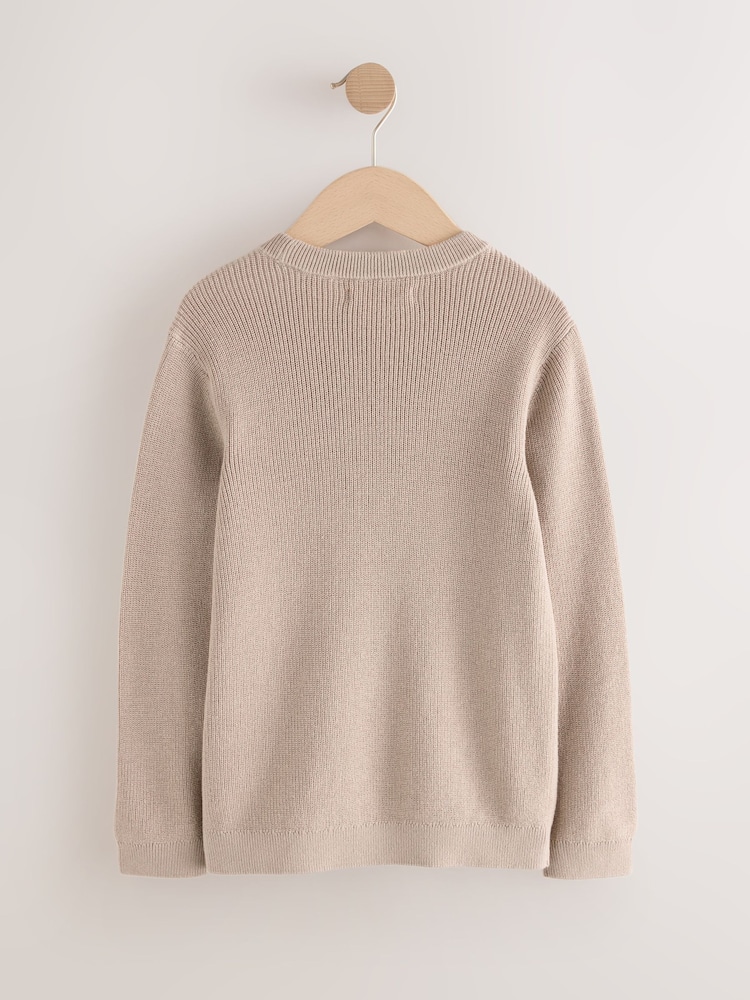 Neutral Without Stag Cotton Crew Neck Knitted Jumper (3-16yrs) - Image 2 of 4