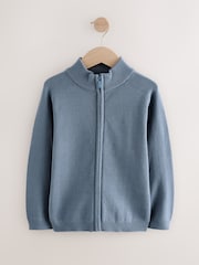 Blue Zip Through Knitted Cardigan (3-16yrs) - Image 1 of 4