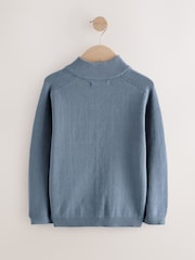 Blue Zip Through Knitted Cardigan (3-16yrs) - Image 2 of 4