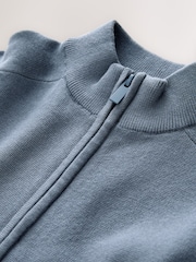 Blue Zip Through Knitted Cardigan (3-16yrs) - Image 3 of 4