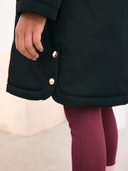 أسود - Waterproof Faux Trim Padded Parka (3-16yrs) - صورة 5 من 13