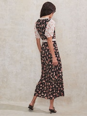 Ro&Zo Black Mix And Match Rose Ditsy Dress - Image 4 of 4