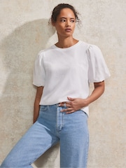 Ro&Zo 100% Cotton Puff Sleeve T-Shirt - Image 3 of 4