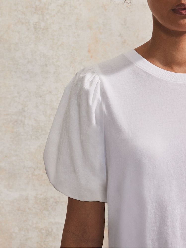 Ro&Zo 100% Cotton Puff Sleeve T-Shirt - Imagen 4 de 4 Ro&Zo 100% Cotton Puff Sleeve T-Shirt - Imagen 4 de 4