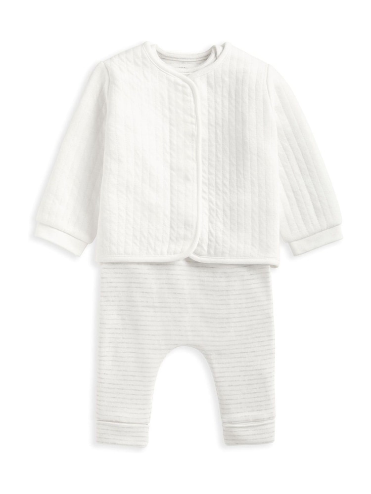 Conjunto de leggings, bodi y chaqueta acolchada en blanco de Mamas & Papas - Imagen 2 de 5 Conjunto de leggings, bodi y chaqueta acolchada en blanco de Mamas & Papas - Imagen 2 de 5