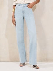 Lipsy Blue Mid Rise Wide Leg Jeans - Image 1 of 5