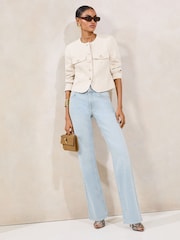Lipsy Blue Mid Rise Wide Leg Jeans - Image 2 of 5