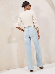 Lipsy Blue Mid Rise Wide Leg Jeans - Image 4 of 5