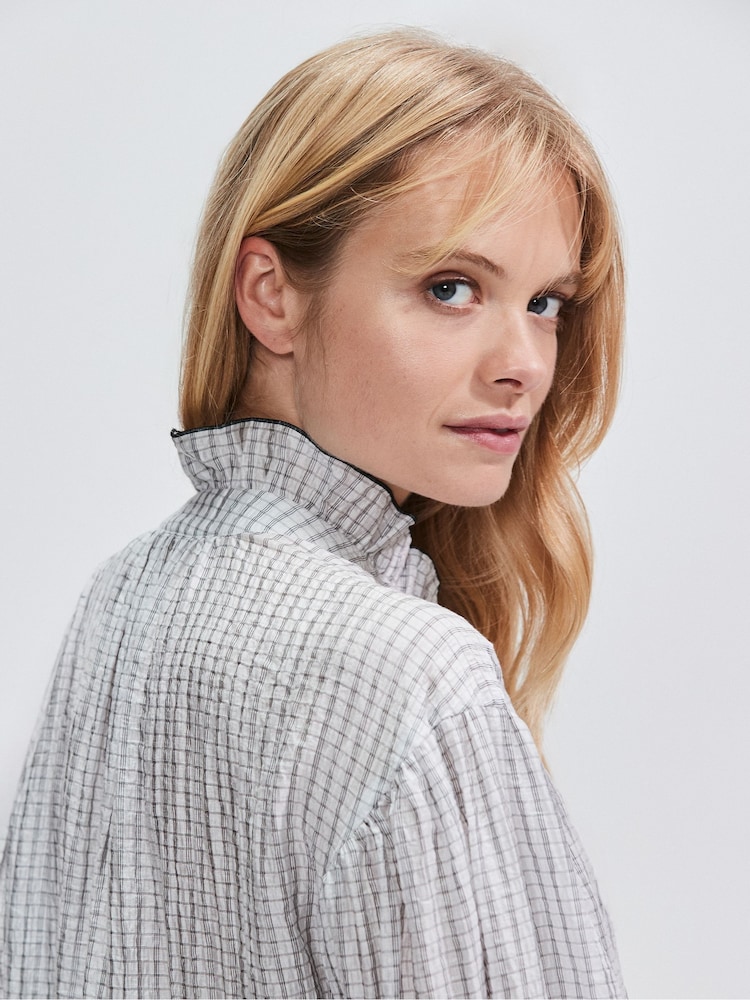 Ro&Zo White Check Print Frill Detail Shirt - Image 4 of 4