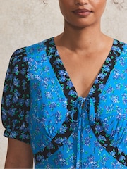 Ro&Zo Blue Mix And Match Rose Ditsy Dress - Image 3 of 3