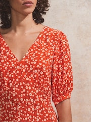 Ro&Zo Red Ditsy V-Neck Midi Dress - Image 3 of 3
