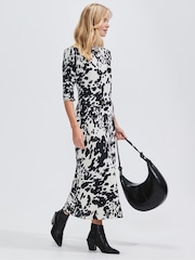 Ro&Zo Black Irregular Spot Printed Puff Sleeve Dress - Image 1 of 4