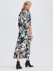 Ro&Zo Black Irregular Spot Printed Puff Sleeve Dress - Image 3 of 4