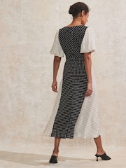 Ro&Zo Black Contrast Spot Midi Dress - Image 3 of 4