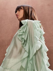 Ro&Zo Green Ruffle Detail Blouse - Image 2 of 3