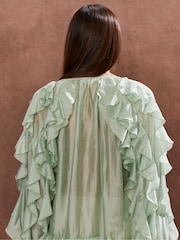 Ro&Zo Green Ruffle Detail Blouse - Image 3 of 3