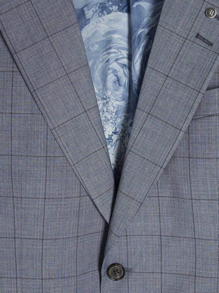 River Island Blue Check Suit Jacket - Image 7 of 7