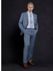 River Island Blue Ground Check Suit Jacket - Image 1 of 10