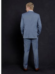 River Island Blue Ground Check Suit Jacket - Image 2 of 10