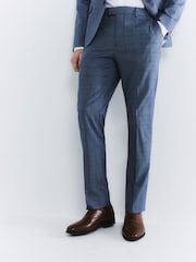 River Island Blue Ground Check Suit Jacket - Image 5 of 10