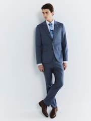 River Island Blue Ground Check Suit Jacket - Image 7 of 10