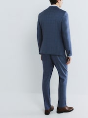 River Island Blue Ground Check Suit Jacket - Image 8 of 10