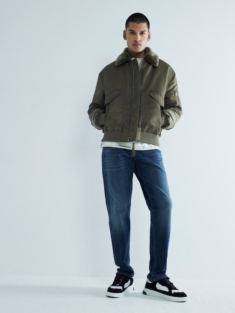 River Island Blue Slim Fit Ledger Jeans - Image 2 of 6