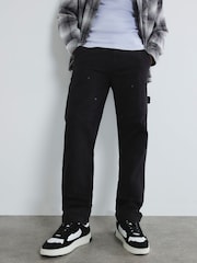River Island Black 100% Cotton Mufasa Carpenter Jeans - Image 1 of 6