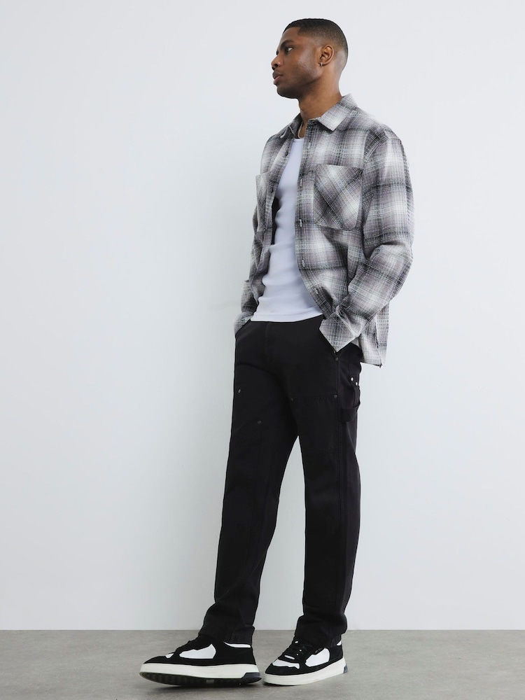 River Island Black 100% Cotton Mufasa Carpenter Jeans - Image 2 of 6
