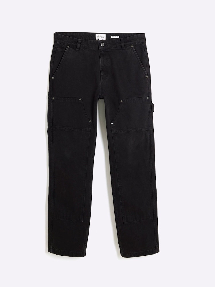 River Island Black 100% Cotton Mufasa Carpenter Jeans - Image 5 of 6