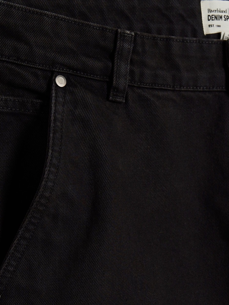 River Island Black 100% Cotton Mufasa Carpenter Jeans - Image 6 of 6
