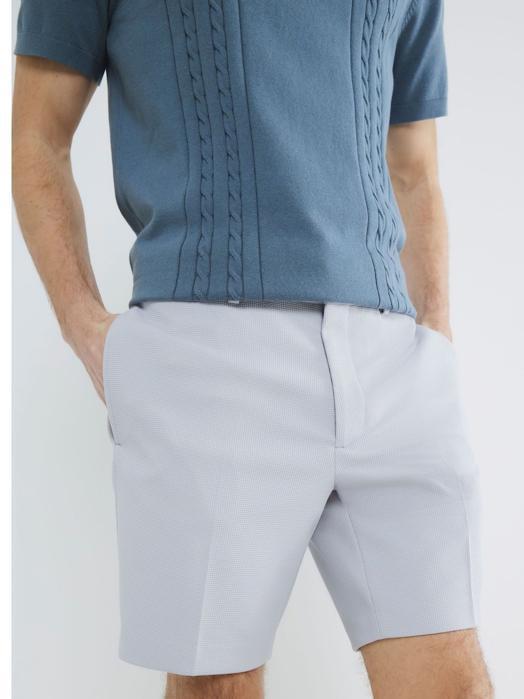 River Island Blue Waffle Shorts - Image 2 of 4