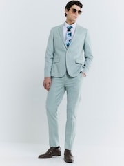 River Island Green Stretch Suit Jacket - Image 2 of 4