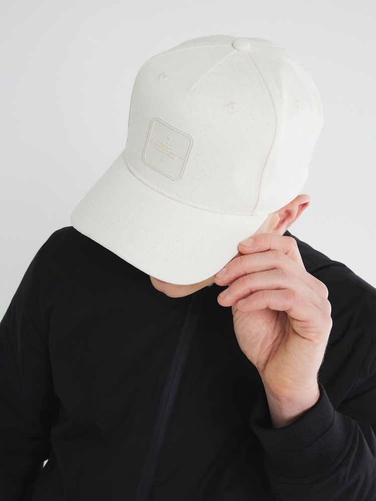 River Island Cream Rubberised Badge Baseball Cap - Image 1 of 5