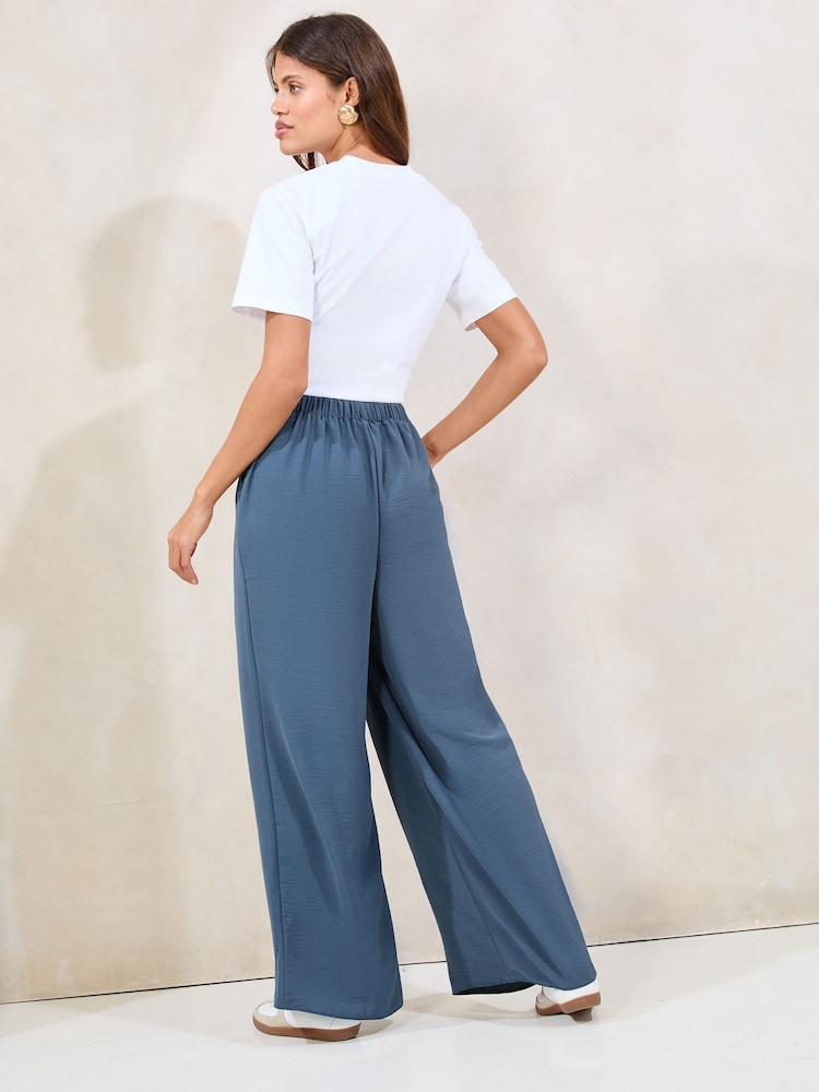 Lipsy Blue High Waisted Wide Leg Trousers - Image 2 of 4