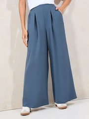 Lipsy Blue High Waisted Wide Leg Trousers - Image 3 of 4