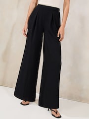 Lipsy Black High Waisted Wide Leg Trousers - Image 1 of 4