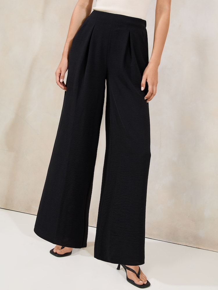 Lipsy Black High Waisted Wide Leg Trousers - Image 1 of 4