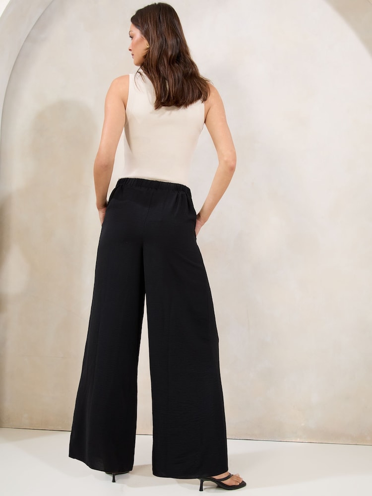 Lipsy Black High Waisted Wide Leg Trousers - Image 4 of 4
